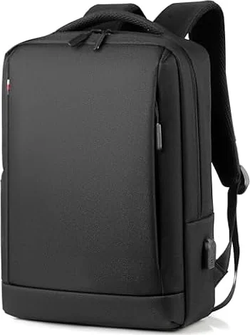 Mixroom - Zaino Porta PC Uomo Borsa per Computer Portatile Custodia Laptop Notebook 15.6" Con Attacco USB Casual Scuola Viaggio Z33 Nero
