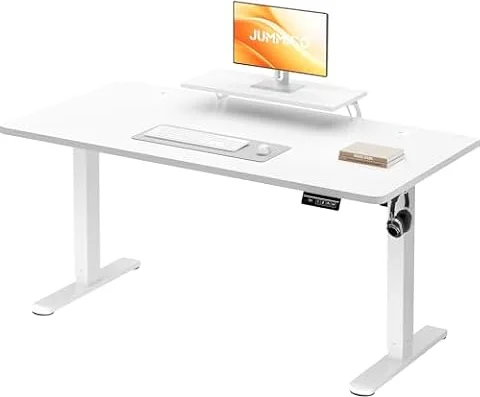 JUMMICO Scrivania regolabile in Altezza, Standing Desk, 160 x 70 cm Bianco