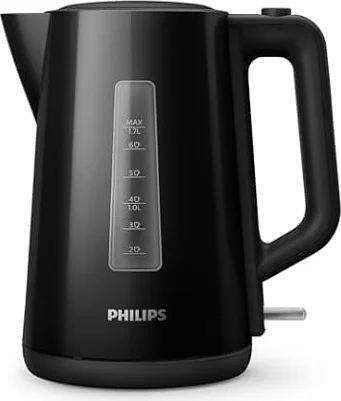 Philips Bollitore Elettrico 3000, 1,7 L, Ebollizione rapida, Nero