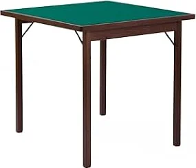 Karn Tavolo da Gioco Pieghevole Classic – Tavolo Carte Poker 90x90 in Legno Faggio Massello con Panno Verde – Salvaspazio Made in Italy