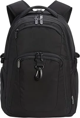 Amazon Basics Zaino per laptop, da viaggio, adatto per laptop da 17", Nero