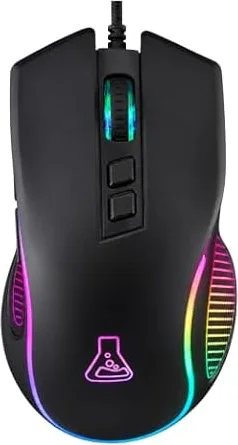 THE G-LAB Kult Thorium - Mouse Gamer cablato USB - Ultra preciso e reattivo, 12800 DPI, 1000 Hz, 7 pulsanti, 95 g - Mouse da gioco personalizzabile Macro e RGB - PC/PS4/PS5