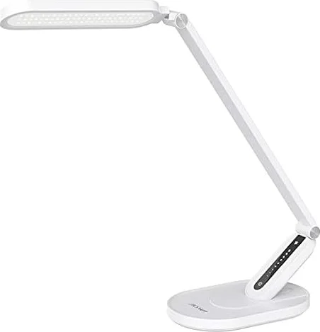 JKSWT Lampada da scrivania a LED, Lampade da tavolo per la cura degli occhi La luce naturale protegge gli occhi Lampada da ufficio dimmerabile con 5 modalità colore Porta di ricarica USB