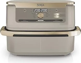 Ninja FlexDrawer, Friggitrice ad Aria XL, Doppia Zona, 10,4L, Beige/Oro