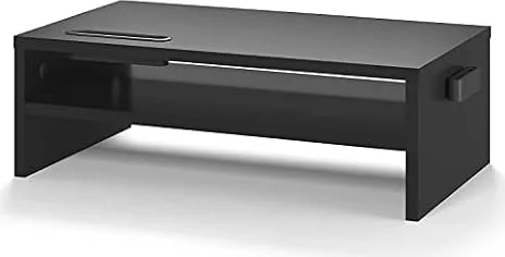 BONTEC Supporto per Monitor in Legno da Scrivania per Smartphone e Gestione dei Cavi, Ergonomico, per Laptop, Computer, W420 x D235 x H142mm (2 Livelli)