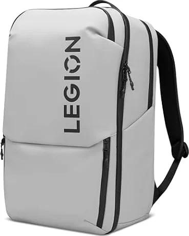 Lenovo - Zaino Gaming Legion 17" GB800 (impermeabile, capacità fino a 21 litri, apertura a 180°, tasche per computer, tablet, bottiglie d'acqua, cinghie ergonomiche) - Colore grigio chiaro