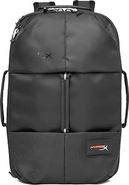 HyperX Zaino Knight per Notebook fino a 16", Tasche Interne e Esterne, Vani Imbottiti, Tasca Estensibile, Tracolla Removibile e Imbottita, Creato con Materiale Riciclato, Nero