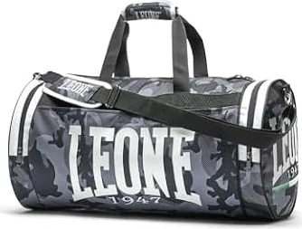 LEONE 1947, Camouflage Borsone Sportivo, Grigio Mimetico, Taglia Unica, AC906