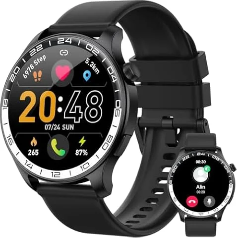2026 Smartwatch Uomo Donna, 1.43" HD AMOLED Orologio Smartwatch con Chiamate e Whatsapp, Orologio Digitale con 100+Sport, SpO2/Sonno/Cardiofrequenzimetro, IP68 Impermeabile Smart Watch per iOS Android