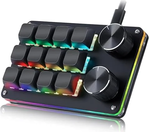 Koolertron Tastiera Gaming,RGB Tastiera Macro Meccanica,12 Tasti