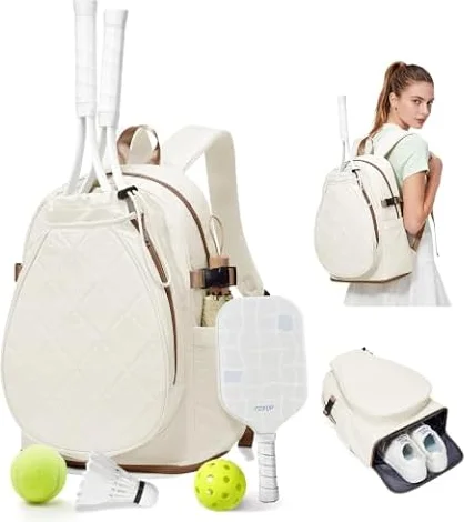 BJLFS Zaino da Tennis per Donne e Uomini, Borsa da Tennis, Borsa Zaino per Badminton, Grande Borsas da Racchetta Borsas Sportiva che Può contenere 2 racchetta e scarpe da tennis