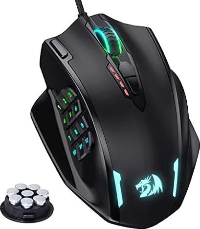 Redragon M908 Impact Mouse Gaming Cablato RGB 12400 DPI Pulsanti Laterali