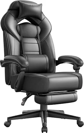 SONGMICS Sedia Gaming, Ergonomico, con Poggiapiedi, Portata 150 kg