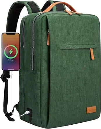 Hp hope Zaino da lavoro per uomo, zaino impermeabile da donna per zaino da scuola per laptop da 15,6 inch con porta di ricarica USB, zainetto antifurto da 22L per viaggi di lavoro, escursioni Rosso
