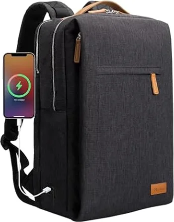 Hp hope Zaino da lavoro per uomo, zaino impermeabile da donna per zaino da scuola per laptop da 15,6 inch con porta di ricarica USB, zainetto antifurto da 22L per viaggi di lavoro, escursioni Rosso