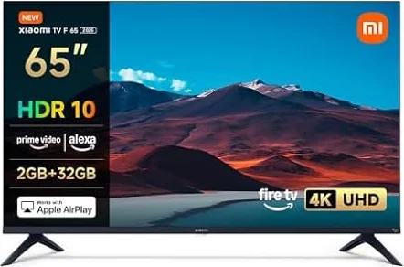 XIAOMI TV F 65 2025, 65 pollici (165 cm),4K UHD,Smart TV, Fire TV,Triple Tuner DVB-C/S/S2/T/T2, HDR10,MEMC, Modalità Game Boost 120Hz, Controllo Vocale Alexa, 2GB+32GB, Compatibile con AirPlay
