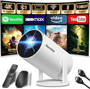 [Apps integrate] Mini Proiettore 2026 Upgraded 4K con WiFi 6 Bluetooth 5.4