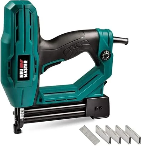 Sparachiodi Elettrica - NEU MASTER Graffettatrice con 200 Graffe e 800 Chiodi, Preselezione Elettronica Della Forza di Impatto, Naso di Sicurezza,cavo di Alimentazione Lungo 2 m