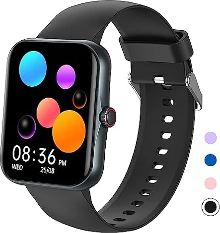 Smartwatch, Orologio Fitness 1.69" per Bambini Smart Watch con Contapassi, Cronometro, 25 Sportivo, Notifiche Messaggi, Fitness Tracker per per Ragazzi Ragazze Adolescenti 6-16 (2D DE S80K-Black)