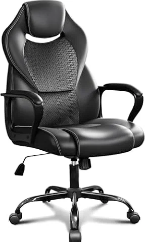 BASETBL Sedia da ufficio ergonomica con supporto lombare, Nera
