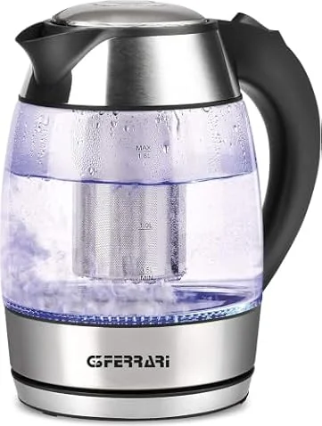 G3 Ferrari G10066 Bolleblu Bollitore e Tisaniera, 2200 W, 1.8 Litri, Vetro, Acciaio