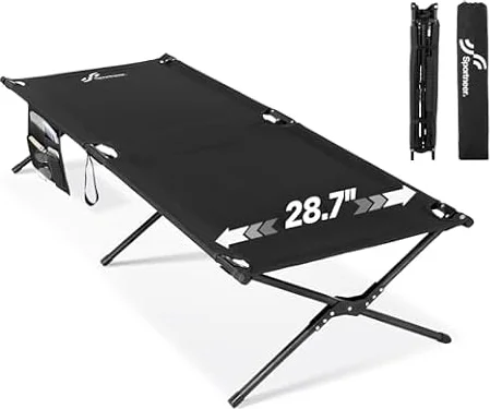 Sportneer Lettino da campeggio, lettino militare portatile per dormire, 198,9 x 72,9 x 37,1 cm, letto pieghevole resistente per adulti e adolescenti