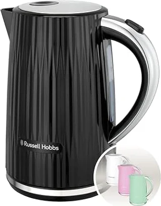 Russell Hobbs Bollitore Elettrico Eden Nero (Capacità 1,7L,apertura a pressione, beccuccio Perfect Pour, filtro lavabile rimovibile, interruttore illuminato, dettagli cromati,potenza 2400W) 27361-70