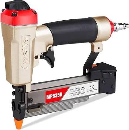meite MP635B Chiodatrice Pneumatica a Spillo 23GA, Pistola ad Aria per Chiodi Micro da 12–35 mm, Ideale per Pannellature, Rifiniture Sottili, Modanature e Lavori di Artigianato
