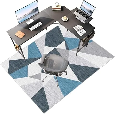 Laegnfho Tappeto Sedia Ufficio Tappeto Salvapavimento Antiscivolo Ufficio Protettore del Pavimento Tappeto per Sedia con Ruote Tappeto Sedia Gaming Pavimenti per Parquet e Pavimenti Duri 60 x 90 cm