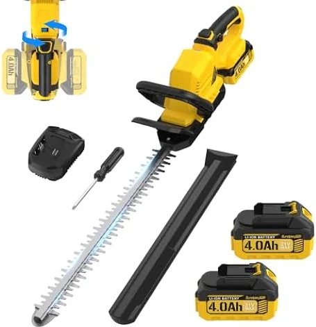 Tagliasiepi a Batteria 53cm con 2 Batterie 4.0Ah, 21V Tagliasiepi Elettrico