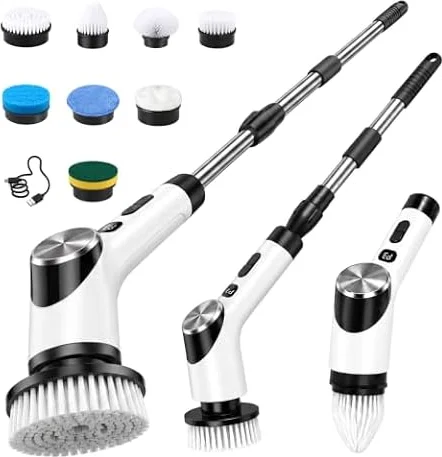 Spazzola rotante pulizia casa 8 in 1, potente pulizia a 400 giri/min, IPX7