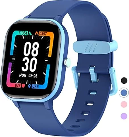 HENGTO Orologio Fitness Tracker per Bambini, Orologio Intelligente per Bambini Impermeabile IP68 19 Modalità Sport, Frequenza Cardiaca, Monitor del Sonno, per Ragazzi Ragazze Adolescenti 6-16