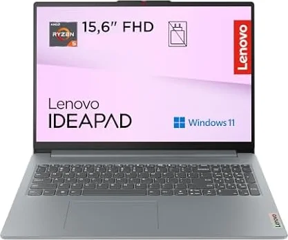 Lenovo IdeaPad Slim 3 Notebook 15" FHD (1920x1080) AMD Ryzen 5, 16GB RAM LPDDR5, 512GB SSD, WiFi 6, Windows 11 Home, Laptop per Lavoro, Studio e Uso Quotidiano - Caricatore non incluso