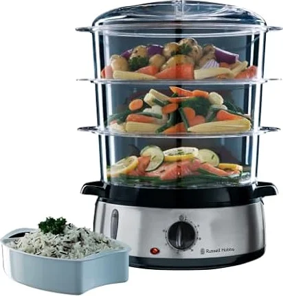 Russell Hobbs Vaporiera Multicottura, 9 L, 800 Watt, Acciaio Inox