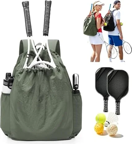 SZLX Zaino da Tennis per Donne e Uomini, Borsa da Tennis, Borsa Zaino per Badminton, Grande Borsas da Racchetta Borsas Sportiva che Può contenere 2 racchetta e scarpe da tennis