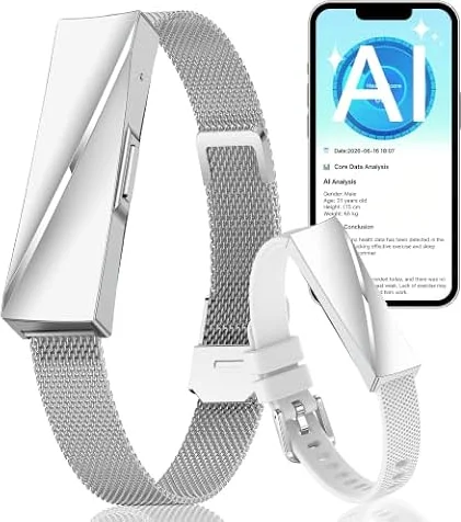 Ruopoem Fitness Tracker con analisi salute AI, 170+ modalità sportive, contapassi, GPS IP68 Bluetooth, monitor sonno, frequenza cardiaca e SpO2, orologio fitness donna per Android/IOS