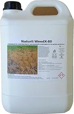 Naturìì WeedX-80 - Erbicida totale Concentrato ad Elevato Contenuto di Acido Acetico per il Controllo Efficace delle Infestanti - 5 kg