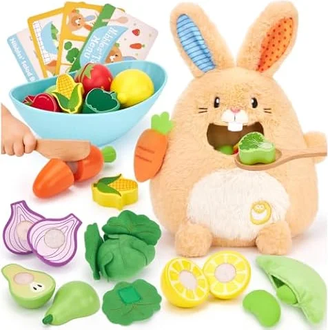 hahaland Gioco Cucina Bambini, Cibo Giocattolo in Legno
