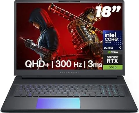 Alienware Computer portatile da gioco Area-51 da 18" - GeForce RTX 5080 16GB GDDR7 • 18" QHD+ 300Hz • Intel Ultra 9 275HX • Illuminazione RGB AlienFX • Wi-Fi 7 • Ai NPU • Quad Fan
