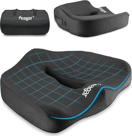 Feagar Cuscino per Sedile in Memory Foam per Coccige e Supporto Lombare