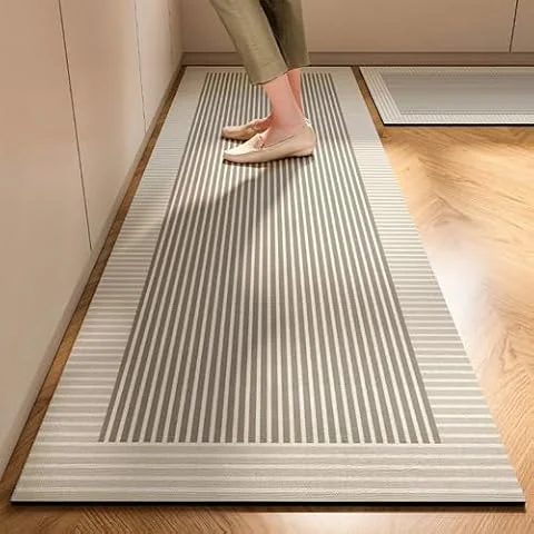 Hixingo Tappeto Cucina in Diatomite, Passatoia Cucina Antiscivolo Lavabile Tappeti da Cucina Tappeto da Cucina Lavabile Tappeto da Bagno Tappetino per Doccia (50x180cm,Stile Moderno C)