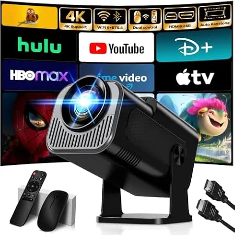 [Apps integrate & 2026 Upgraded] Proiettore 1080P 4K con WiFi 6 Bluetooth